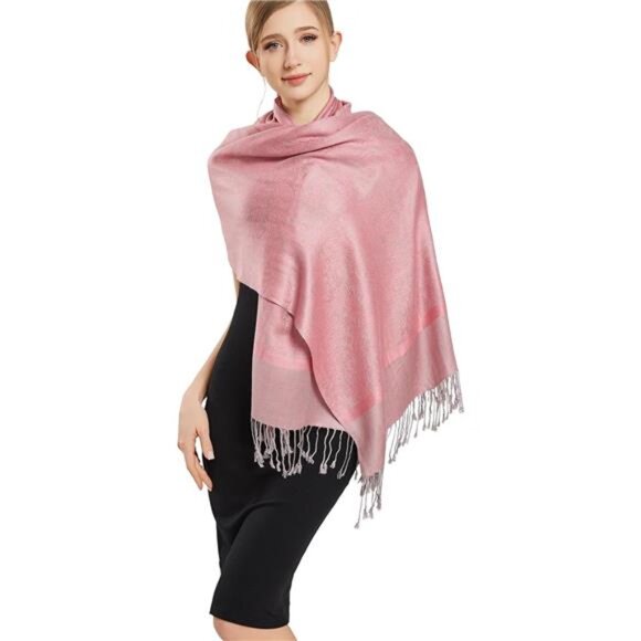 Silky Paisley Pashmina Shawl Scarf-Women's Soft Double-side Jacquard - Picture 1 of 6
